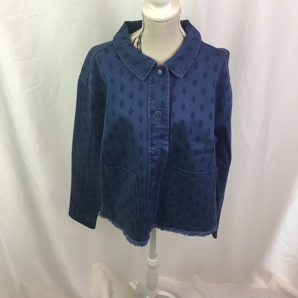 Isaac Mizrahi Live True Denim Fringe Jacket Small